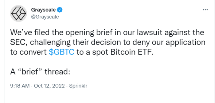 그레이스케일 "SEC, BTC 현물 ETF 또 거부"···소송 본격과 예고 기사의 사진