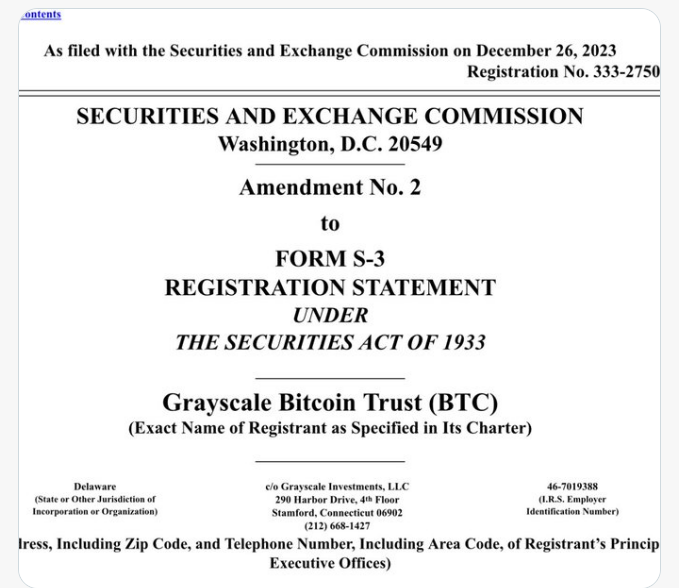 그레이스케일, 비트코인 현물 ETF 신청서 '최종 수정안' 제출 기사의 사진