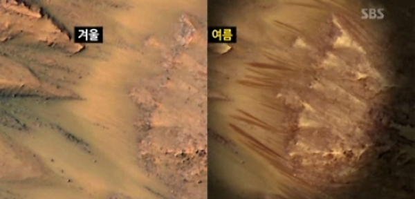 화성 물 흔적 발견, 