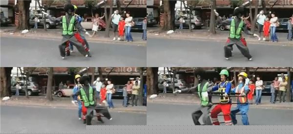 길거리 칼군무 (사진출처=해당 영상 캡처)