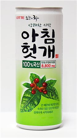 롯데칠성음료, 오늘의 차 아침헛개 '240ml 캔' 출시 기사의 사진