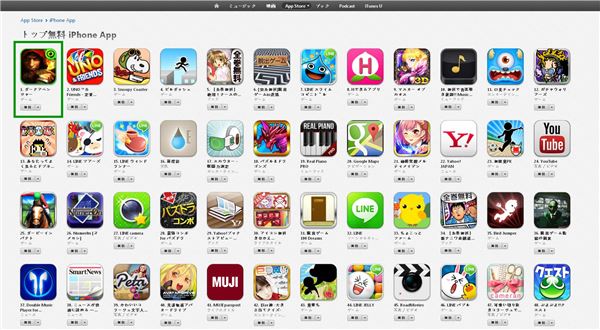 일본 애플 앱스토어 전체 무료 애플리케이션 순위