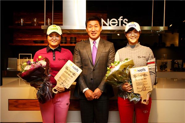 왼쪽부터 고진영, 정해상, 박성현
