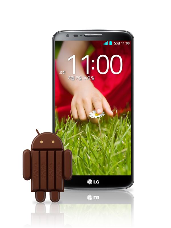 LG전자는 이달말 부터 LG G2를 시작으로 안드로이드 4.4버젼 '킷캣' 업그레이드를 시작한다고 15일 밝혔다. (사진 = LG전자)