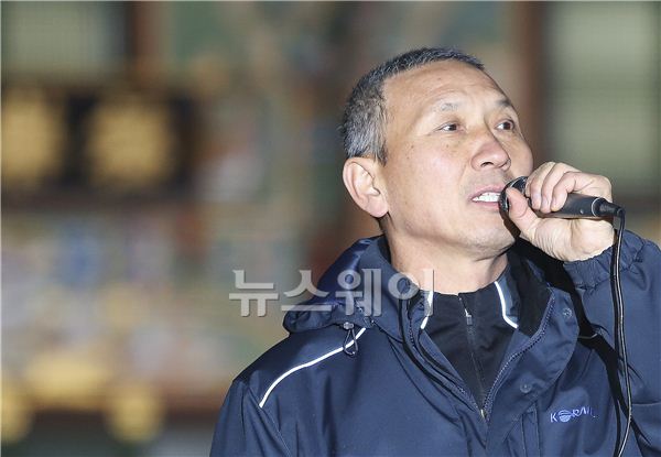 기자회견 하는 박태만 철도노조 수석 부위원장. 김동민 기자 life@newsway.co.kr