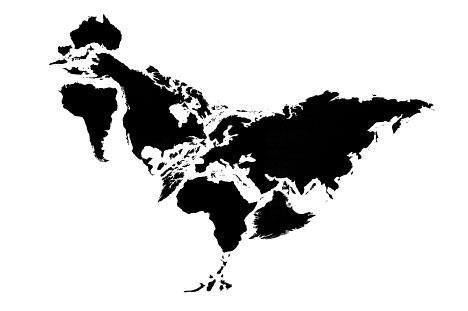 닭 모양 세계지도 사진=온라인 커뮤니티