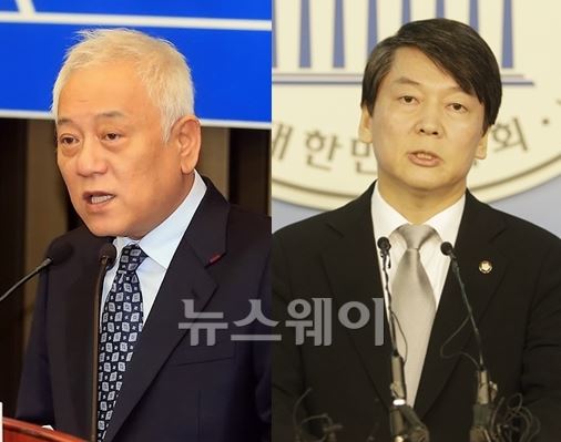 김한길 민주당 대표(左)와 안철수 무소속 의원. 사진=뉴스웨이DB