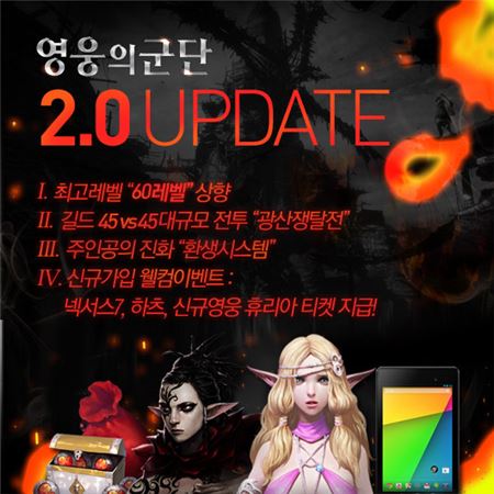 넥슨은 28일 엔도어즈가 개발하고 자사가 서비스하는 모바일 FULL 3D MMORPG ‘영웅의 군단’ 2.0 대규모 업데이트를 실시하고 시즌 2의 본격적인 문을 열었다. 사진=넥슨 제공