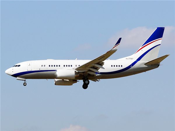 현대자동차그룹이 그룹 전용 항공기로 운용하고 있는 보잉 737 BBJ2 여객기.