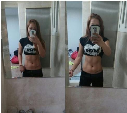 송가연 11자 복근(사진=송가연 페이스북)