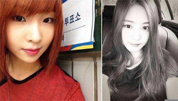 생애 첫 투표를 마친 걸그룹 2NE1의 공민지와 에이핑크의 손나은. (사진=공민지 인스타그램, 에이핑크 공식 트위터)