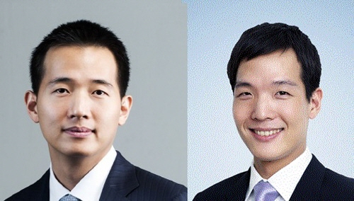김동관 한화솔라원 실장(왼쪽)과 김동원 한화 경영기획실 디지털 팀장.