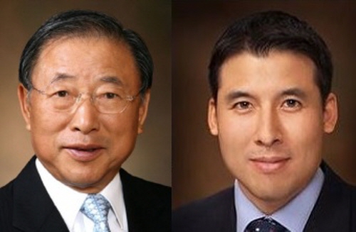 조석래 효성그룹 회장(왼쪽)과 차남 조현문 변호사.