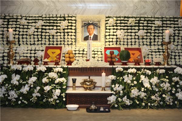 세브란스 병원 장례식장에 마련된 故이동찬 코오롱 명예회장 빈소. 사진=코오롱 제공