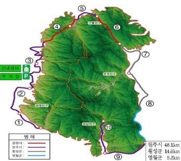 강원 원주 치악산에 68km에 달하는 둘레길이 조성된다. 사진=원주시 제공