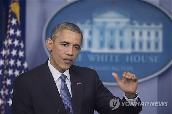 소니 해킹은 북한 소행이라고 밝힌 오바마 미국 대통령. 사진=연합뉴스 제공