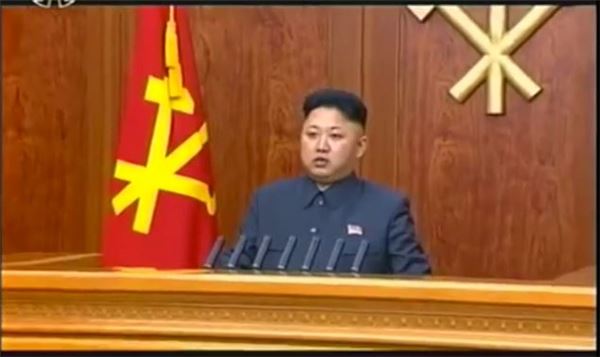 2015년 1월1일 신년사를 통해 정상급 회담을 제의한 김정은 북한 제1국방위원장. 사진= 조선중앙TV 캡처