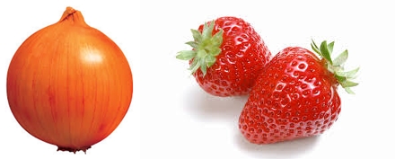 고지혈증 막아주는 식품인 양파와 딸기. 사진=뉴스웨이DB