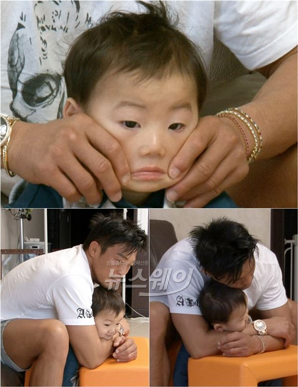 KBS2 '슈퍼맨이 돌아왔다' 추성훈과 송민국이 실제 아빠와 아들 뺨치는 부자 케미를 선보였다 / 사진= '슈퍼맨이 돌아왔다' 방송영상 캡처