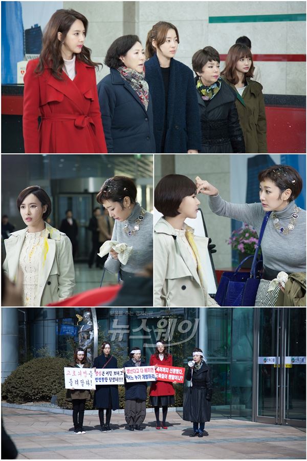 종영을 앞둔 MBC '전설의 마녀'에서 김윤서와 변정수가 김수미에게 날계란 세례 봉변을 당했다 / 사진= '전설의 마녀' 영상캡처