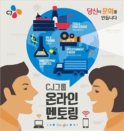 CJ 그룹이 대기업으론 첫 도입한 화상채팅방식 채용설명회 .