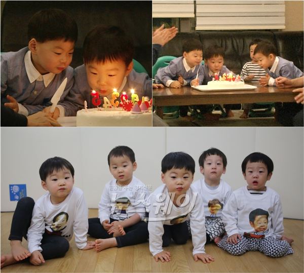 KBS2 '슈퍼맨이 돌아왔다' 삼둥이와 쌍둥이의 유쾌한 합동 생일파티가 공개됐다 / 사진= '수퍼맨이 돌아왔다' 영상캡처