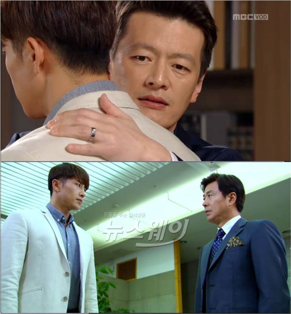 MBC 일일드라마 ‘폭풍의 여자’ 117회에서는 박선영의 교통사고가 선우재덕 때문인줄 착각한 현우성이 정찬과 손잡는 모습이 그려졌다 / 사진= '폭풍의 여자' 영상캡처