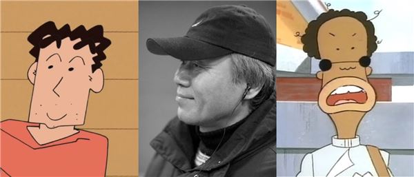 22일 세상을 떠난 성우 오세홍 씨(가운데)는 생전에 '짱구는 못말려'의 짱구 아빠(왼쪽)와 '아기공룡 둘리'의 마이콜 등 다양한 캐릭터의 목소리 연기를 소화했다.
