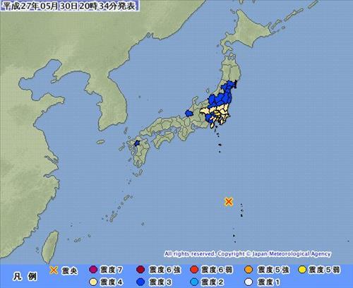 일본 지진. 사진=일본 기상청 캡쳐