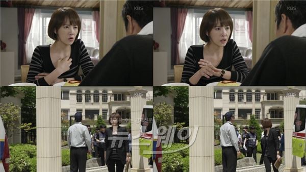 KBS2 '복면검사'에서 열연중인 김선아는 블랙수트와 화이트 셔츠로 엘리트 여형사룩을 완성, 워너비 스타일로 각광받고 있다 / 사진= '복면검사' 영상캡처