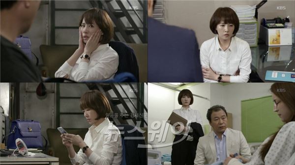 KBS2 '복면검사'에서 열연중인 김선아는 블랙수트와 화이트 셔츠로 엘리트 여형사룩을 완성, 워너비 스타일로 각광받고 있다 / 사진= '복면검사' 영상캡처