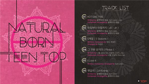 틴탑, 새 앨범 ‘NATURAL BORN TEEN TOP’ 트랙리스트 공개./사진=티오피미디어 제공