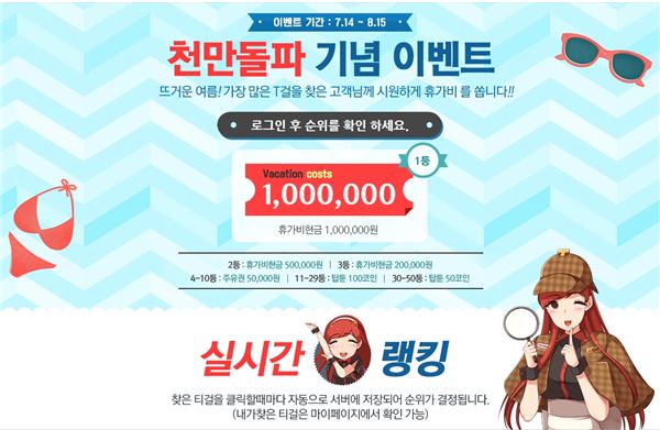 웹툰 전문 사이트 탑툰이 누적 가입 회원 1,000만 돌파 기념 이벤트를 실시한다 / 사진제공= 탑툰