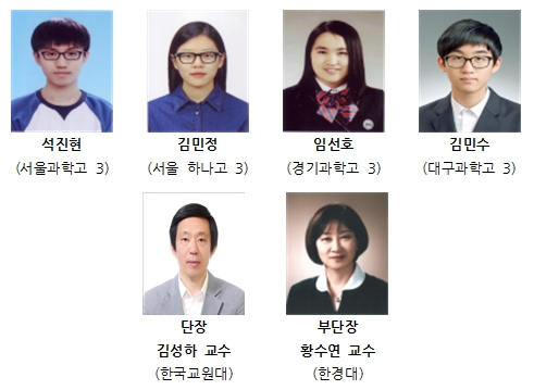 '제26회 국제생물올림피아드' 대한민국 대표단. 사진=미래창조과학부제공