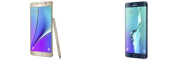 갤노트5·갤S6엣지+ 제품이미지 사진=삼성전자 제공