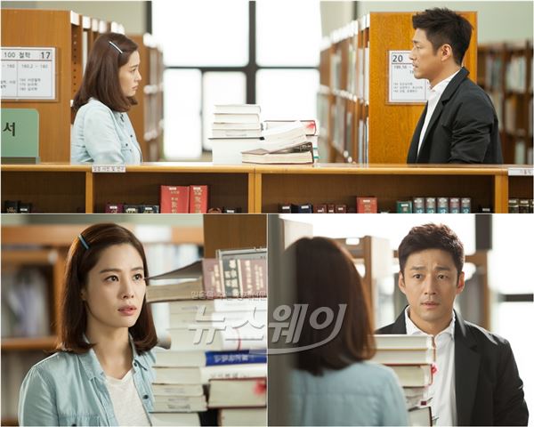 SBS 주말특별기획 ‘애인있어요'측은 김현주와 지진희의 가슴 설레는 도서관 재회 장면을 공개했다/ 사진제공= 아이윌미디어