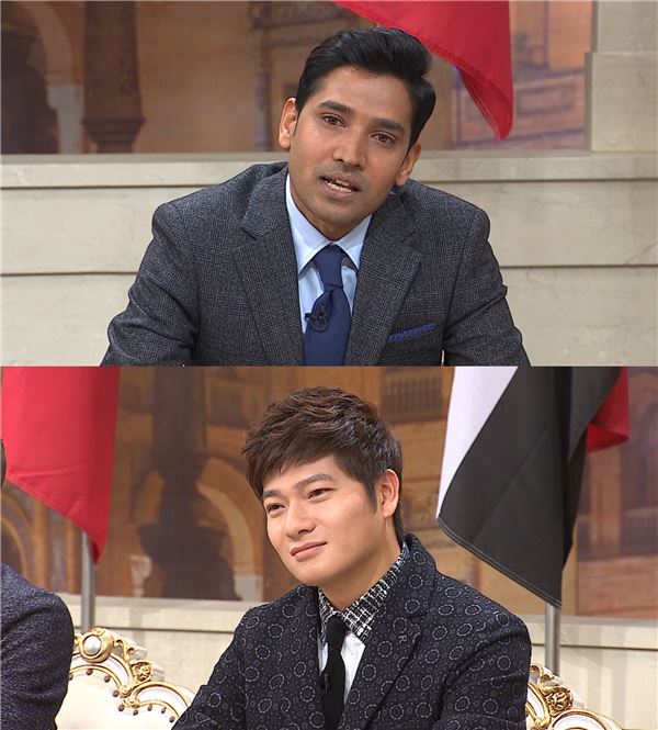 JTBC ‘비정상회담’ 인도 대표 부션이 중국 대표 장위안과 신경전을 벌였다. / 사진 = JTBC