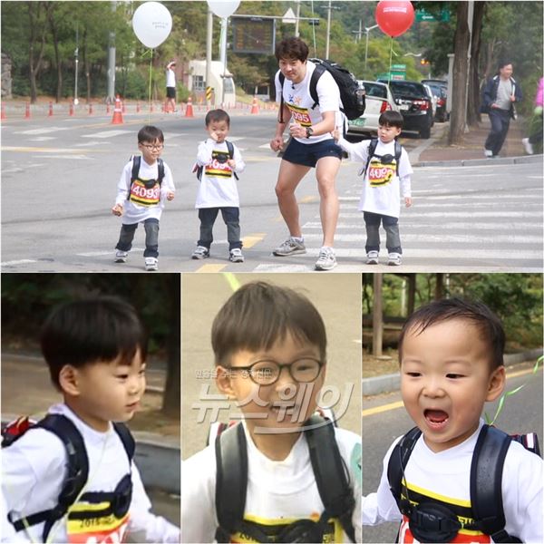 KBS2 '해피선데이-슈퍼맨이 돌아왔다' 송일국의 삼둥이 대한, 민국, 만세가 어린이 마라톤에 출전한다/ 사진제공= '슈퍼맨이 돌아왔다'