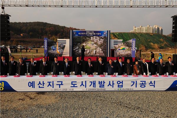 예산지구 도시개발사업이 순조롭게 진행되고 있다. 사진=예산군 제공.