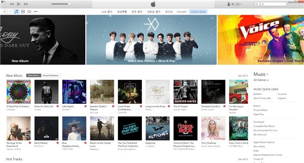 사진=美 아이튠즈 메인 페이지 캡쳐