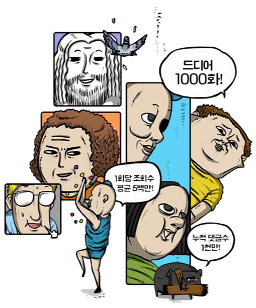 '마음의 소리' 1000회 연재.(사진=네이버 웹툰 캡쳐)