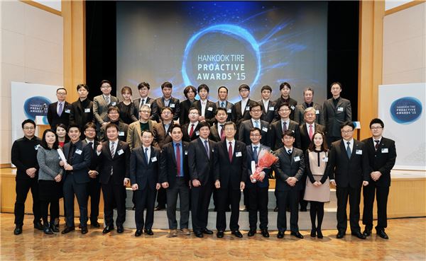 한국타이어가 지난 27일 우수 사원을 선정해 시장하는 ‘제9회 한국타이어 프로액티브 어워드’를 개최했다. 사진=한국타이어 제공
