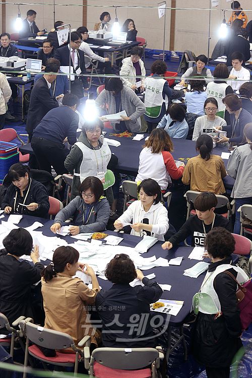 4.13 총선 투표 개표소. 사진=최신혜 기자 shchoi@newsway.co.kr