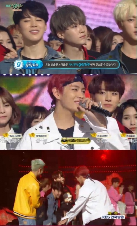 ‘뮤직뱅크’ 방탄소년단 컴백과 동시에 1위···‘헹가래 공약’ 기쁨 만끽