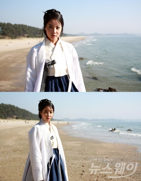 오윤아, 단아한 한복자태 아련한 눈빛··· ‘사임당’ 촬영장 공개