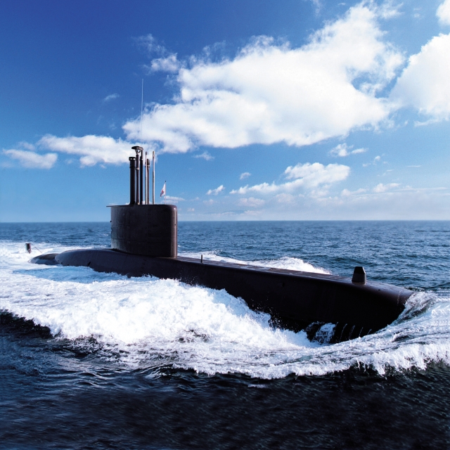대우조선해양이 건조해 대한민국 해군에 인도한 209급 잠수함. 사진=대우조선해양 제공