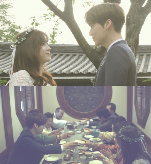 안재현♥구혜선, 사랑스러운 눈맞춤···축하연 비하인드컷 공개