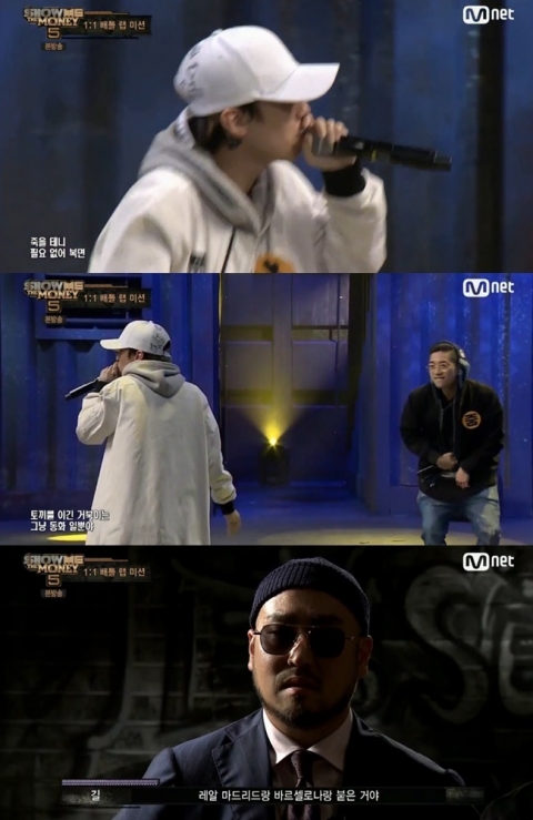 '쇼미더머니5' 해쉬스완, 1:1 배틀서 주노플로 꺾었다
