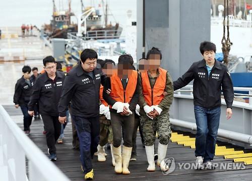민정경찰에 나포된 中어선 선장 등 6명에 구속영장