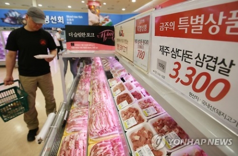 휴가철 맞아 돼지고기 삼겹살 2개월새 60% ‘폭등’